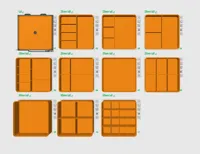 Set of 10 boxes 170x170mm