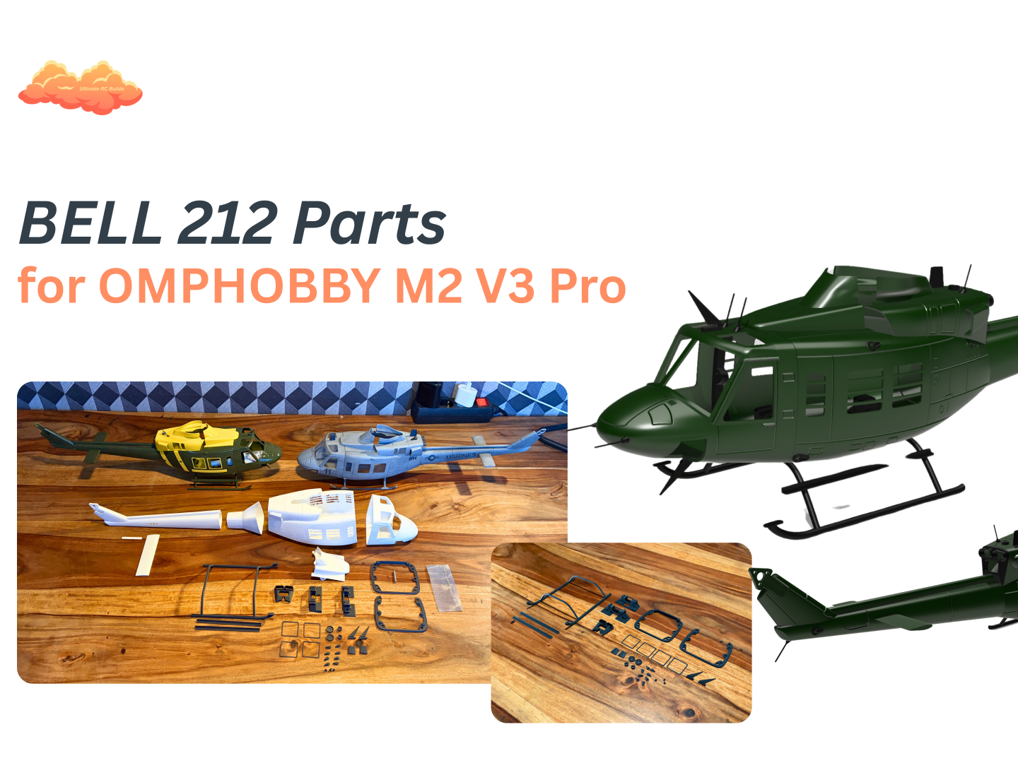 Bell 212 - Kit for OMPHOBBY M2 V3 Pro & Sport