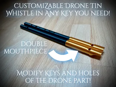 Customisable drone tin whistle in any key you want