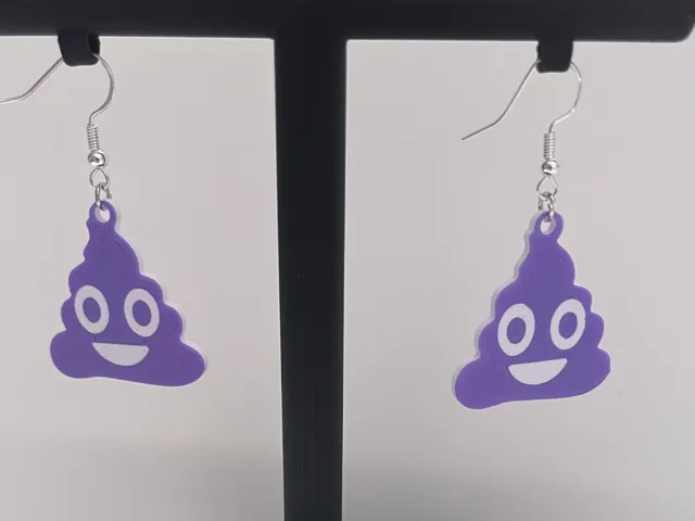 Happy Poop Emoji Earrings – Lightweight & Fun