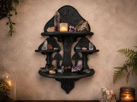 Adorno temático: Gothic Witchy Wandregal für Kristalle & Deko — referencia de MakerWorld