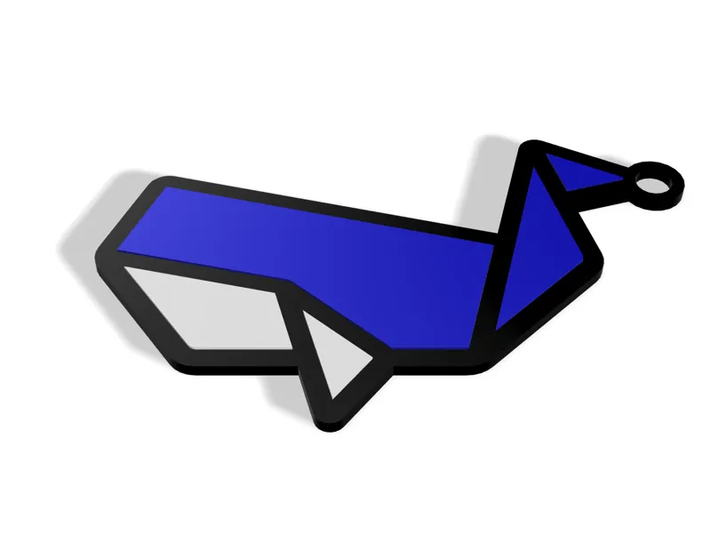 Origami Whale Keychain