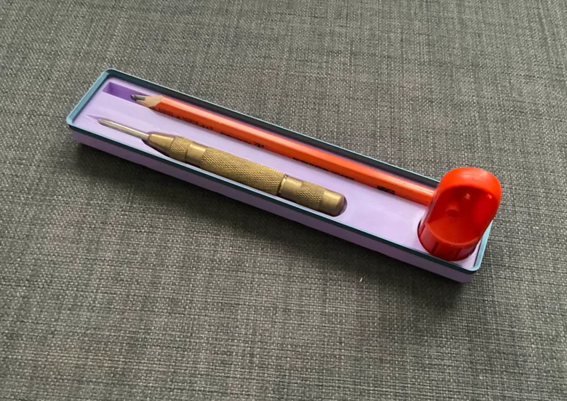 Gridfinity Wood Pencil, Sharpener, and Centerpunch