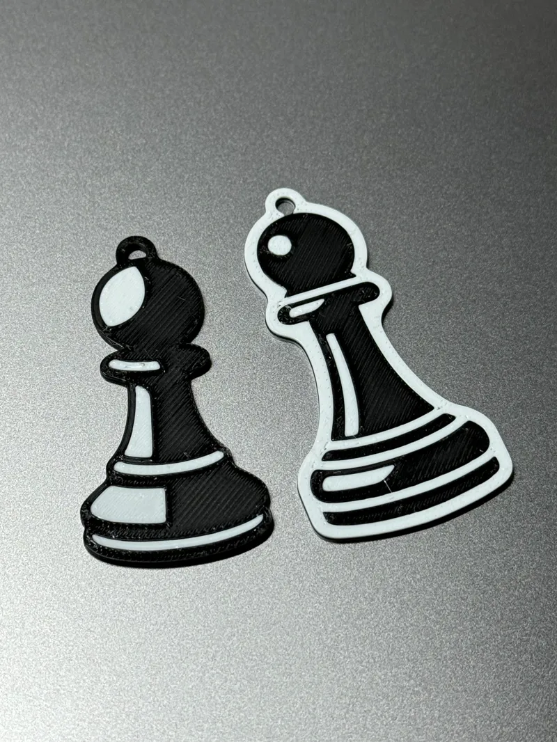 Pawn Chess Piece Keychain - Double Sided - 2 Variations