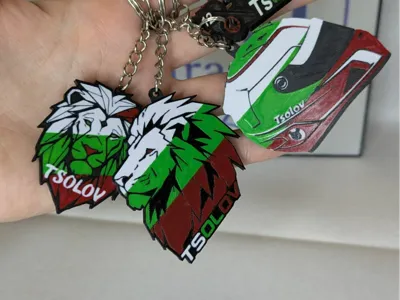 Tsolov Bulgarian lion fan keychains