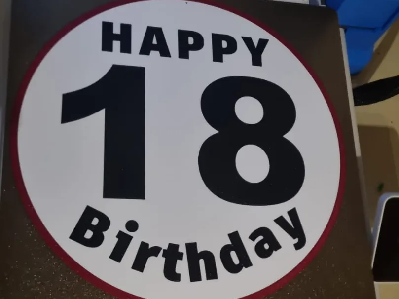 18 Birthday Sign Ø24cm - Free 3D Print Model - MakerWorld