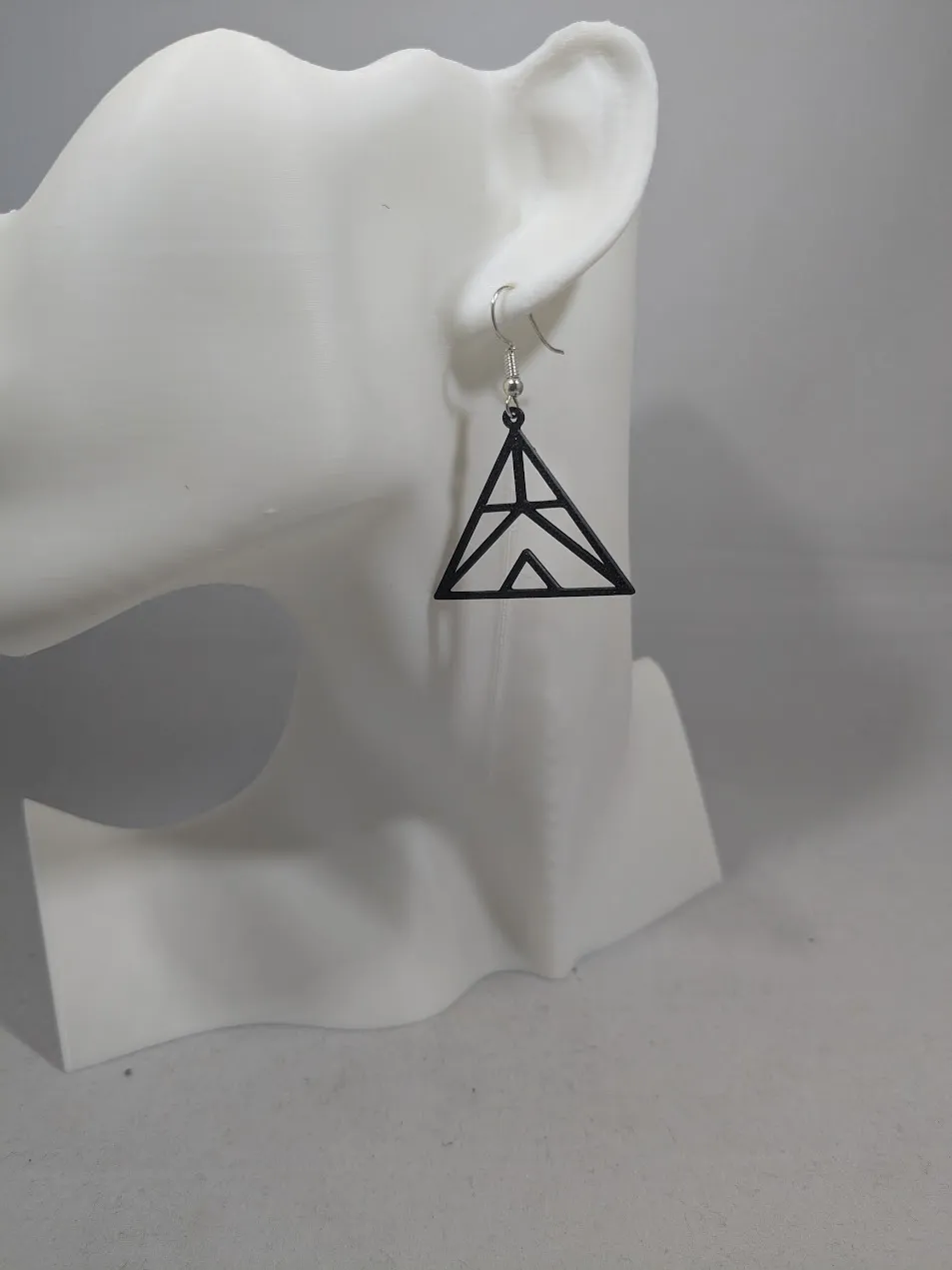 Abstract earrings - quadruple triangles view 3