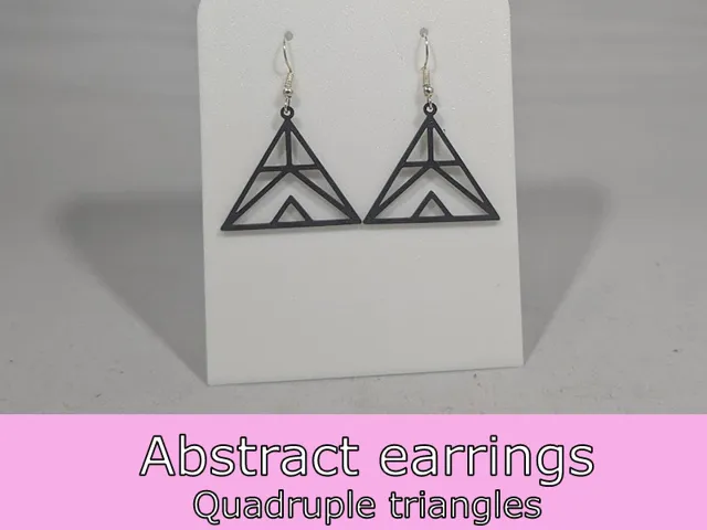 Abstract earrings - quadruple triangles