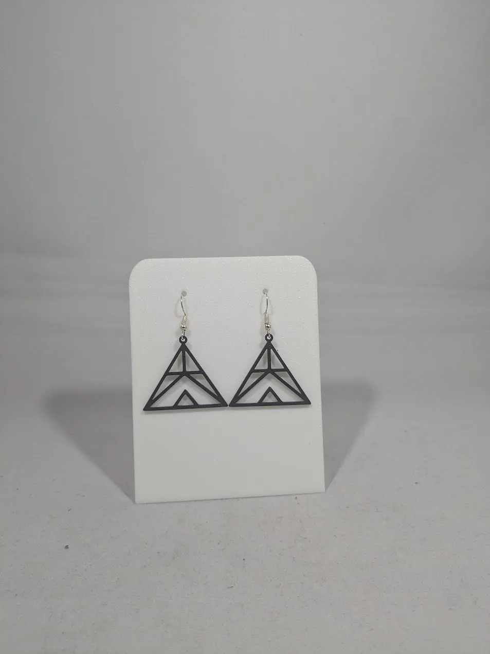 Abstract earrings - quadruple triangles view 4
