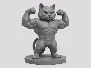 Buff Cat – Muscular Cat Collectible 3D Model