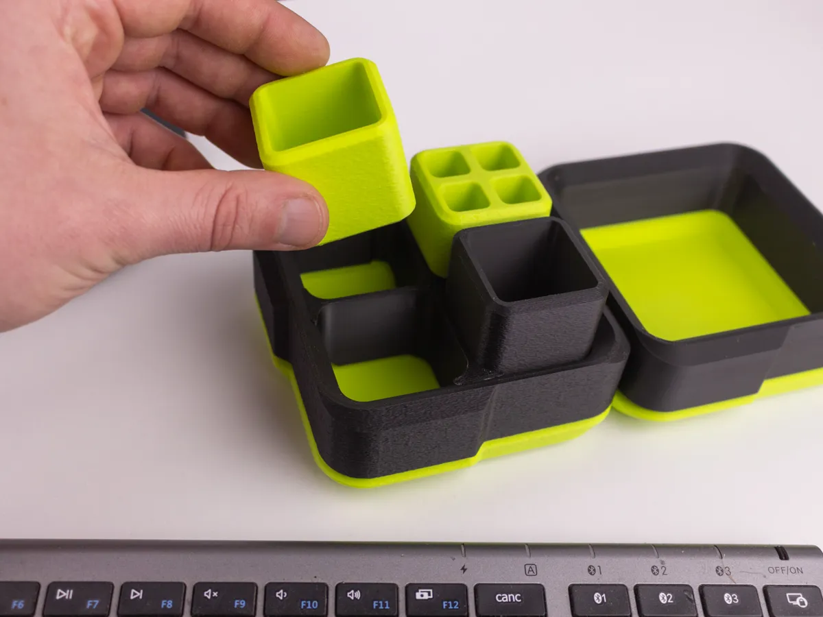 Container With Magnetic Base Divided Magnetic Storage Container (2,3 or 4) - Free 3D Print Model ...
