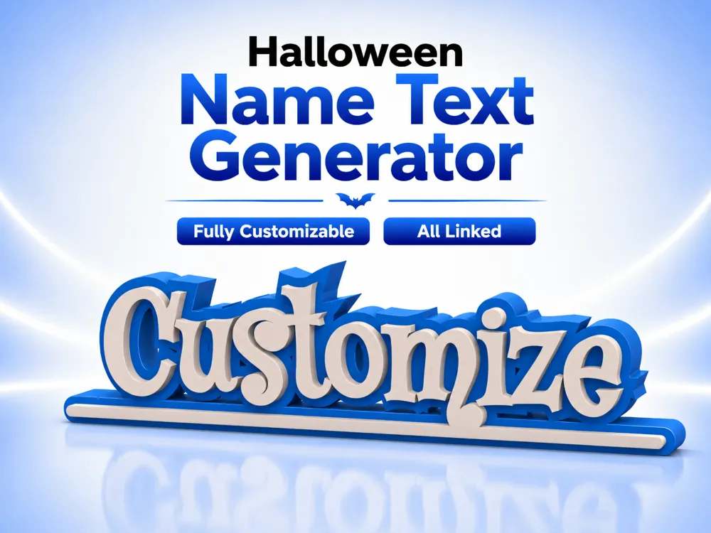 Modelo para impresión 3D: Halloween Name Text Generator Fully Customizable. Referencia del modelo original.