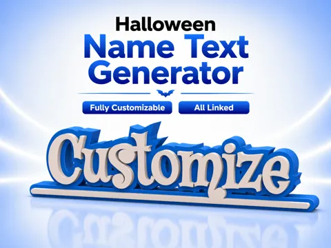 Modelo para impresión 3D: Halloween Name Text Generator Fully Customizable — referencia de MakerWorld