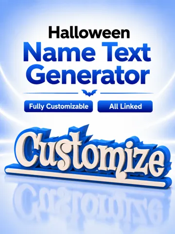 Modelo para impresión 3D: Halloween Name Text Generator Fully Customizable — vista de referencia 2