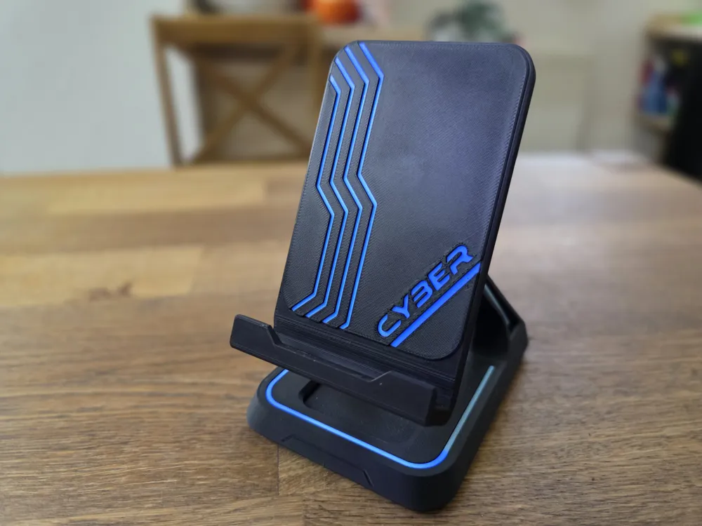 PHONE STAND 2025-CYBER-NO AMS NEEDED + AMS VERSION - MakerWorld 3D ...