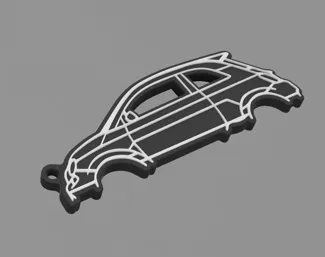 Silhouette Fiat 500 Abarth keychain