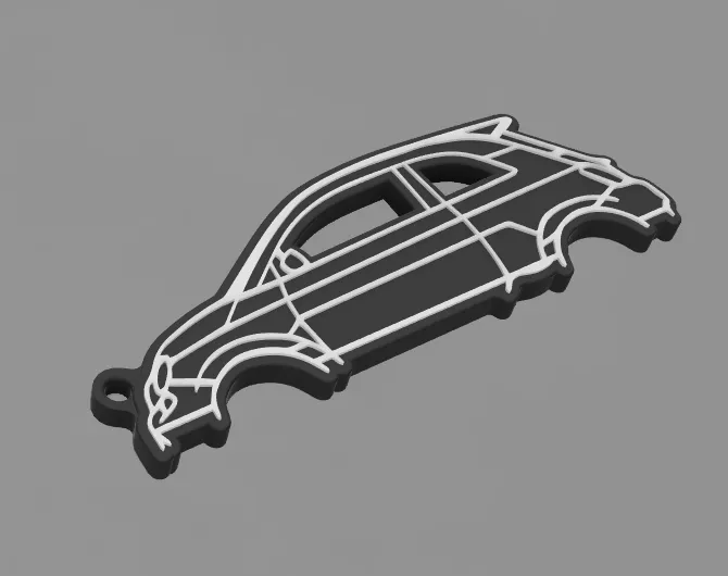 Silhouette Fiat 500 Abarth keychain