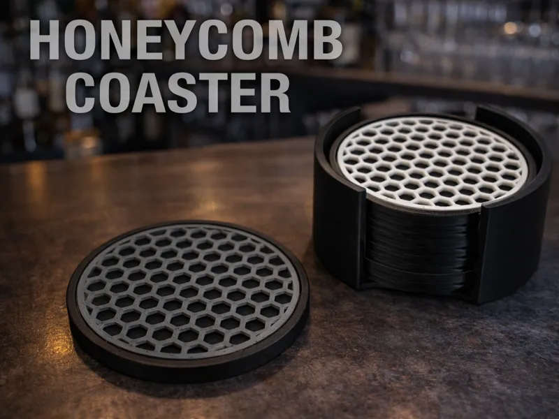 Honeycomb Round Drink Coaster Bar Set