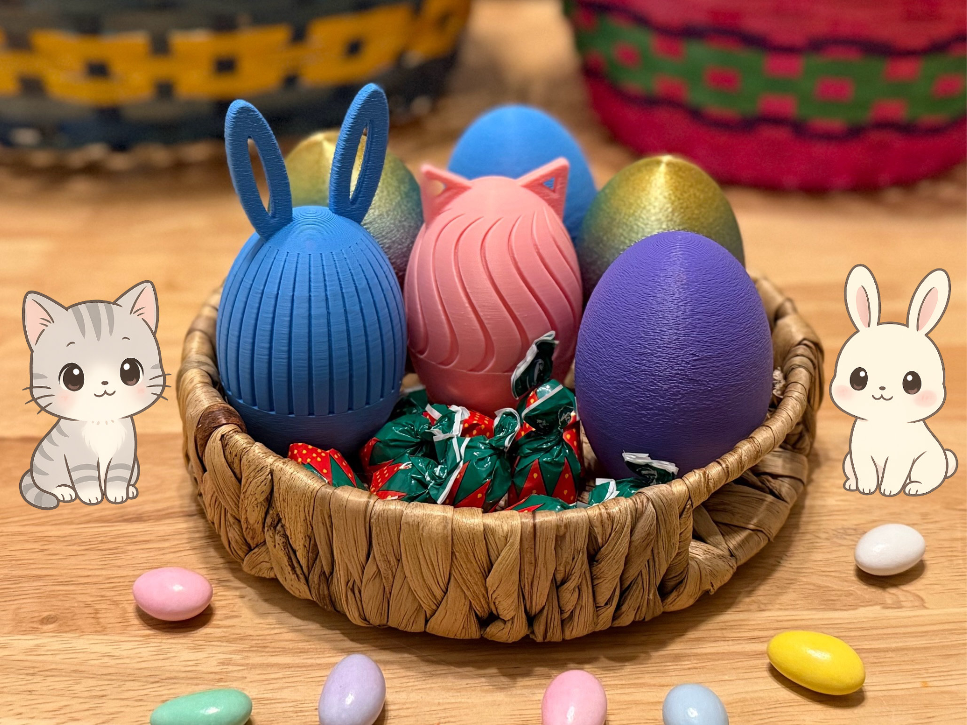 Cute Easter Egg Containers, Cat and Bunny Ears!