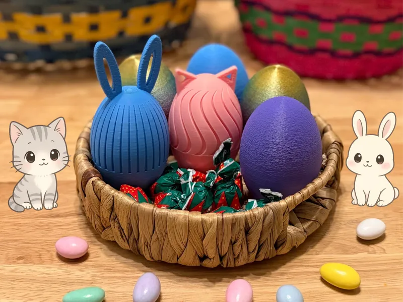 Cute Easter Egg Containers, Cat and Bunny Ears!