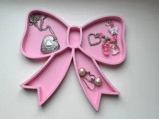 Coquette bow jewelry tray
