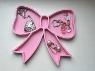 Coquette bow jewelry tray