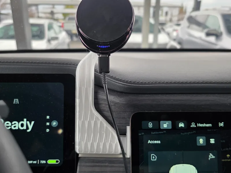 Phone mount for rivian r1t and r1s