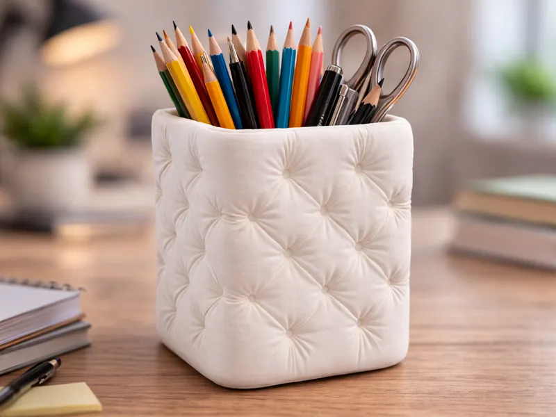 Tufted pencil holder