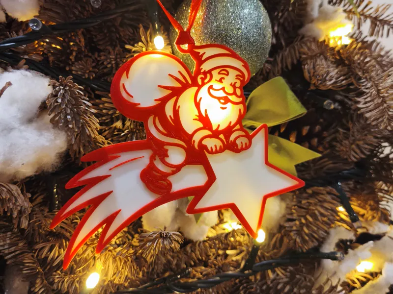 Santa Claus on a comet