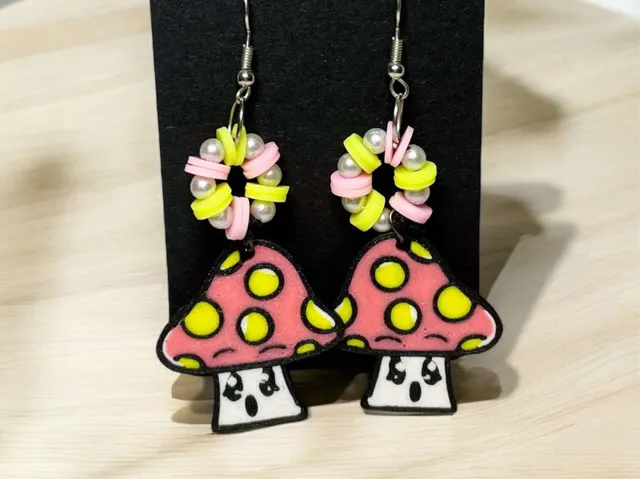 Mushroom Earrings~Kawaii Aesthetic Trippy Jewelry