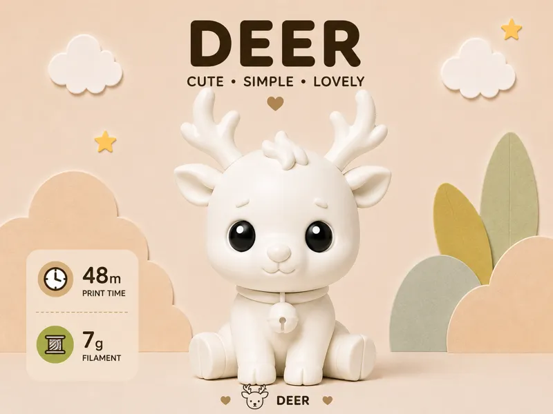 Minimalist and cute animal figurines - deer