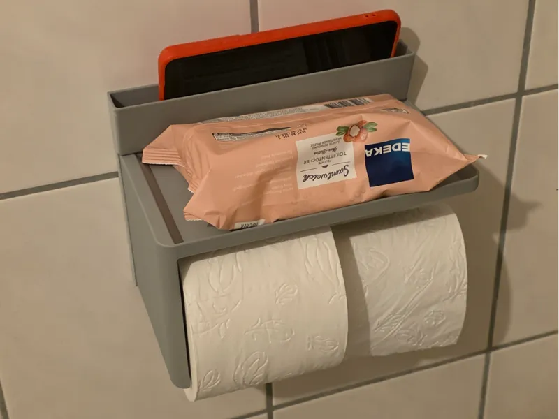 Toilettenpapier Halter mit Ablage und Handyslot
