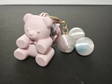 Accesorio para sujetar ligas de cabello: Personalized bear hair tie keeper keychain — vista de referencia 4