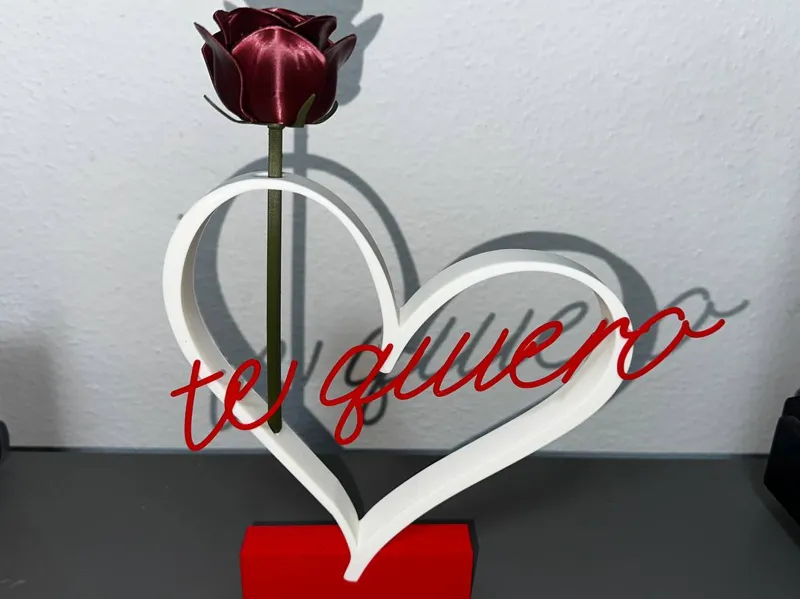 Heart with text editable and Rose