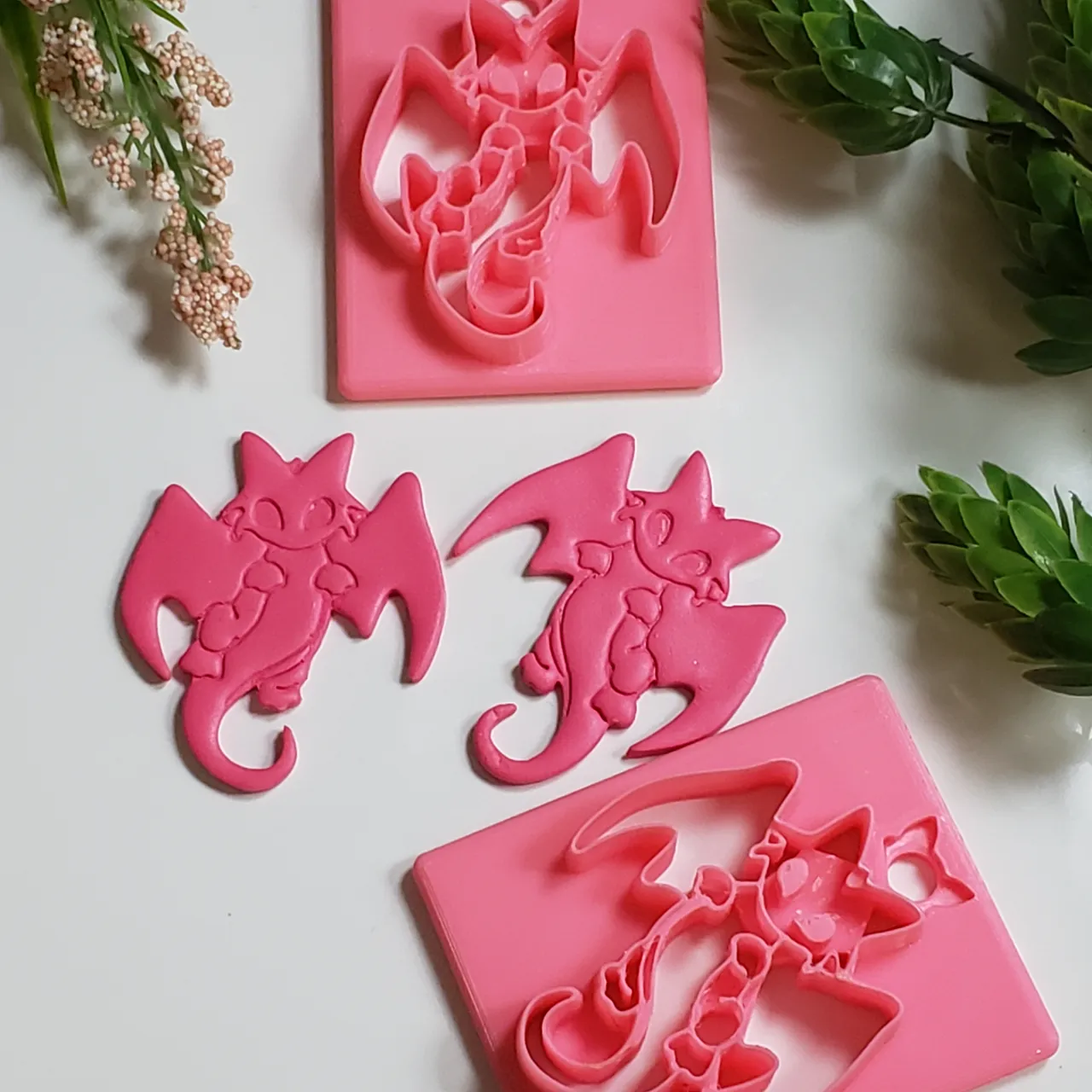 Cute Flying Dragon Polymer Clay Earring Cutter view 2
