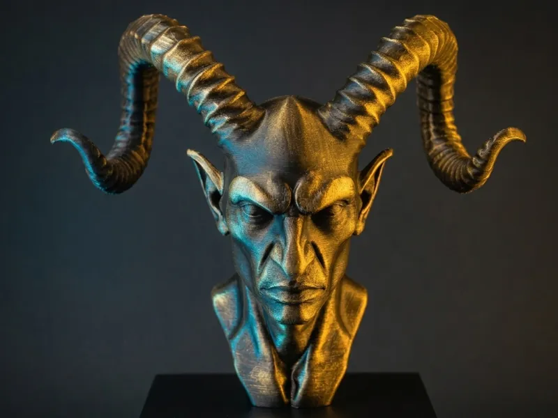 Detailed Banshee / Horned Demon Bust - Fantasy