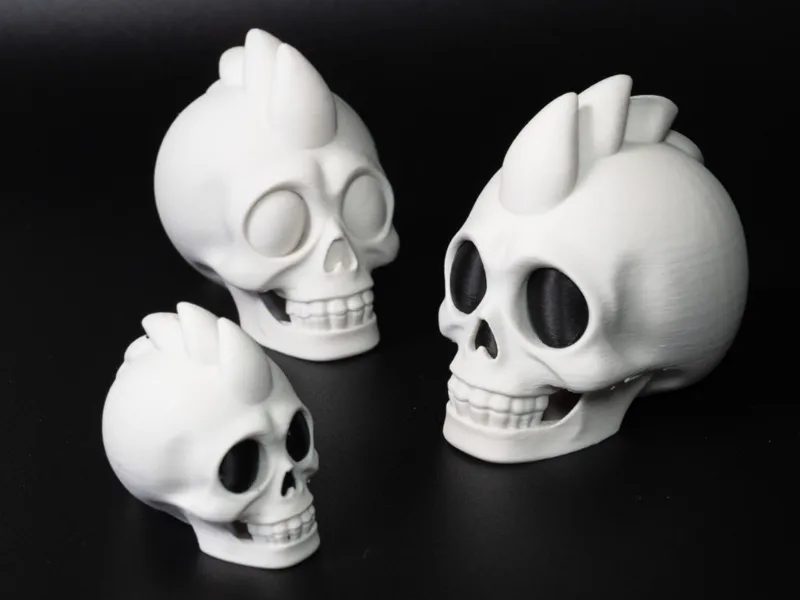 Mohawk Skull Figurine, Spiky Hair Design
