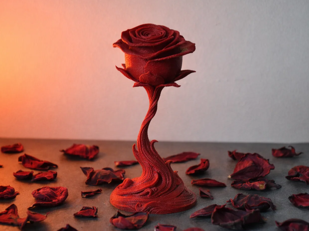 Valentine Rose Decor – Elegant 3D Printed Flower