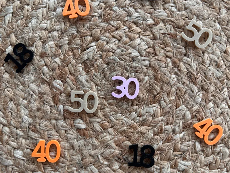 Birthday Numbers Confetti - Geburtstag Tisch Deko 