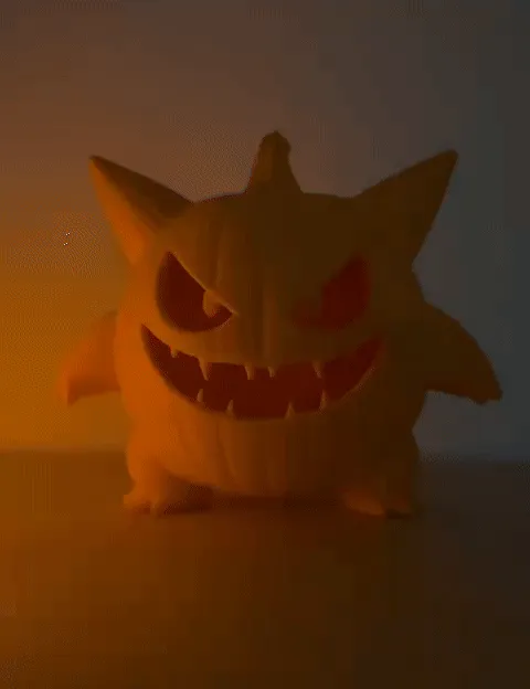 Gengar Calabaza Halloween Lampara LED view 2