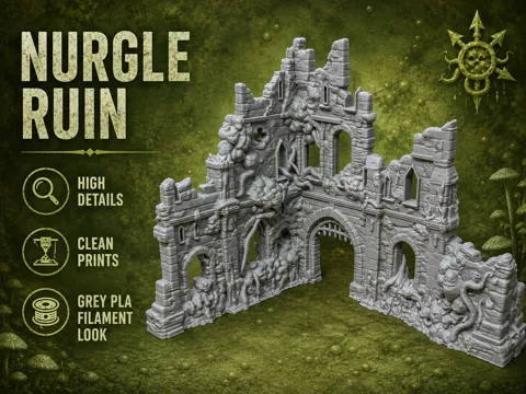 Escenografía en miniatura: Modular Nurgle Corrupted Ruin - Tabletop Terrain — referencia de MakerWorld