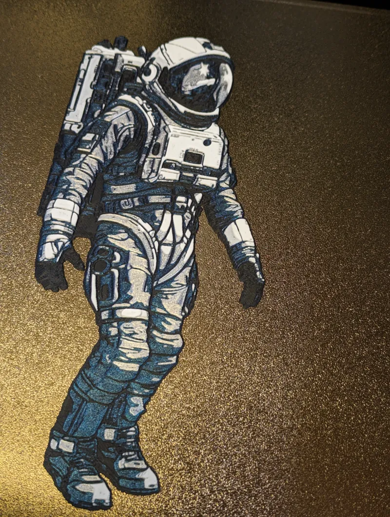 Man in a Spacesuit Graphic Art - HueForge Demo