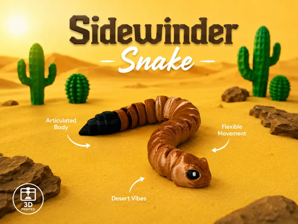 Sidewinder Snake - Articulated Animal Figure - Free 3D Print Model ...