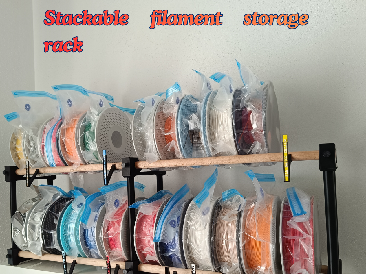 Stackable filament storage rack