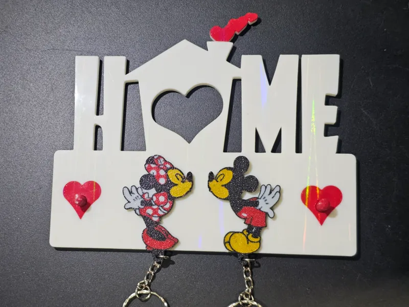 Mickey and Minnie Keychains and Keychain Holder