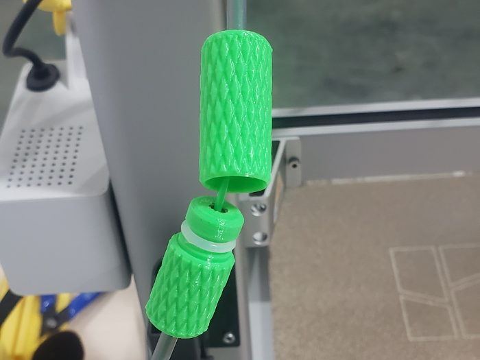 Miniatura 1 do modelo 3D 新手必打铁氟龙管对接头.手动换料.快速换料接头.密封接头.换料堵头.进料管接头.换料接头（无糖零卡)