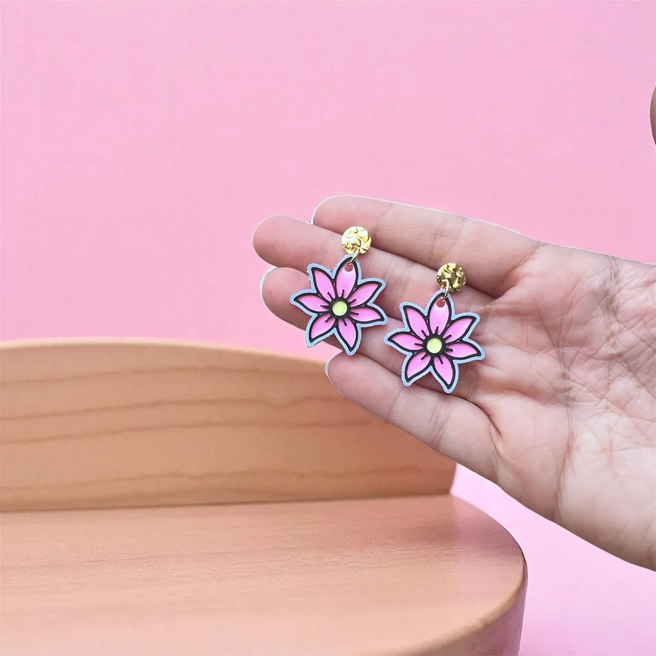Pendientes flor view 2