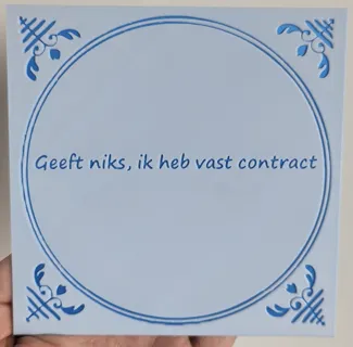 Delfts blauw tegeltje met tekst - customizable spreukentegel