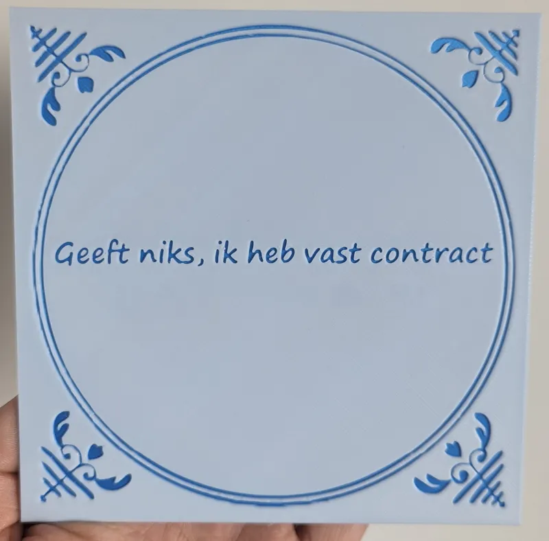 Delfts blauw tegeltje met tekst - customizable spreukentegel