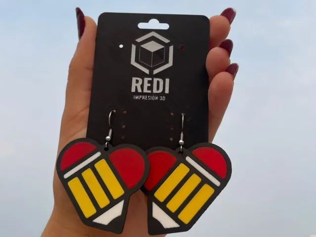 Aretes de corazón de lápiz